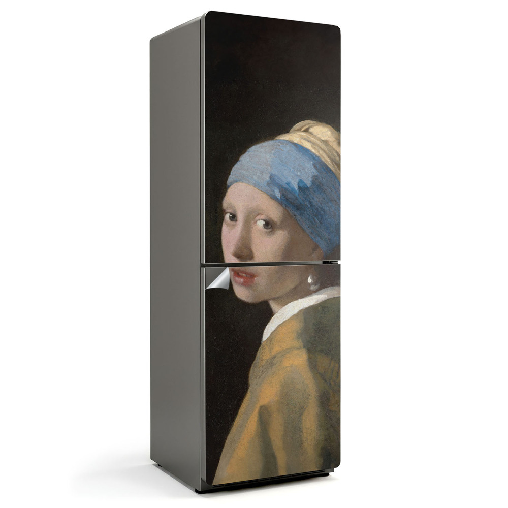 Samolepicí tapeta na lednici Portrét dívky s klenotem