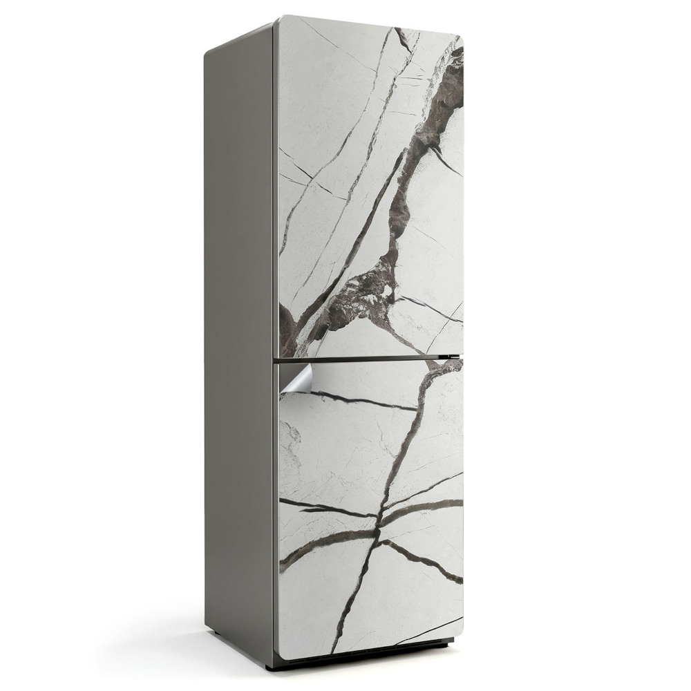 Fólie na lednici Mramorové žíly v elegantním stylu