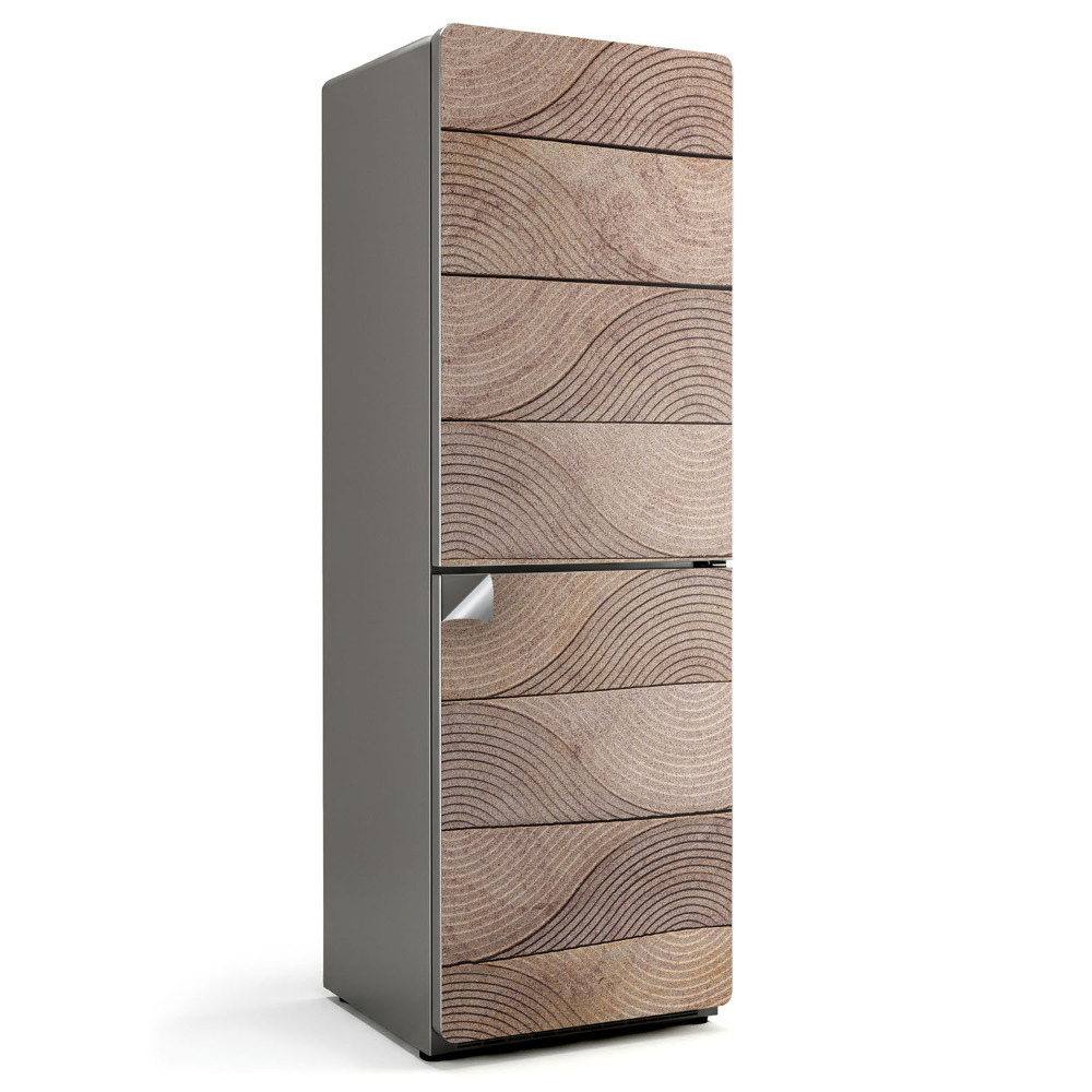 Fólie na lednici Vlny ve dřevě