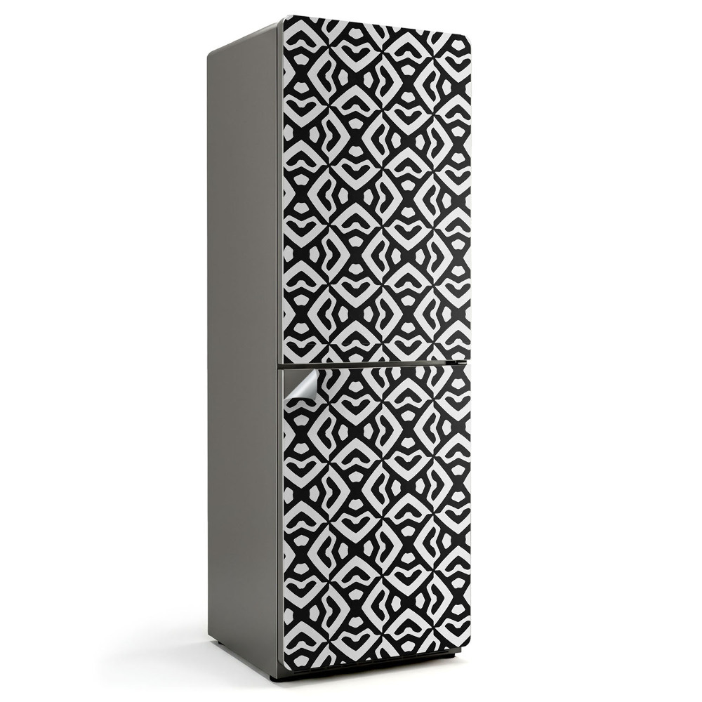 Fólie na lednici Vlnité tvary v abstraktním stylu