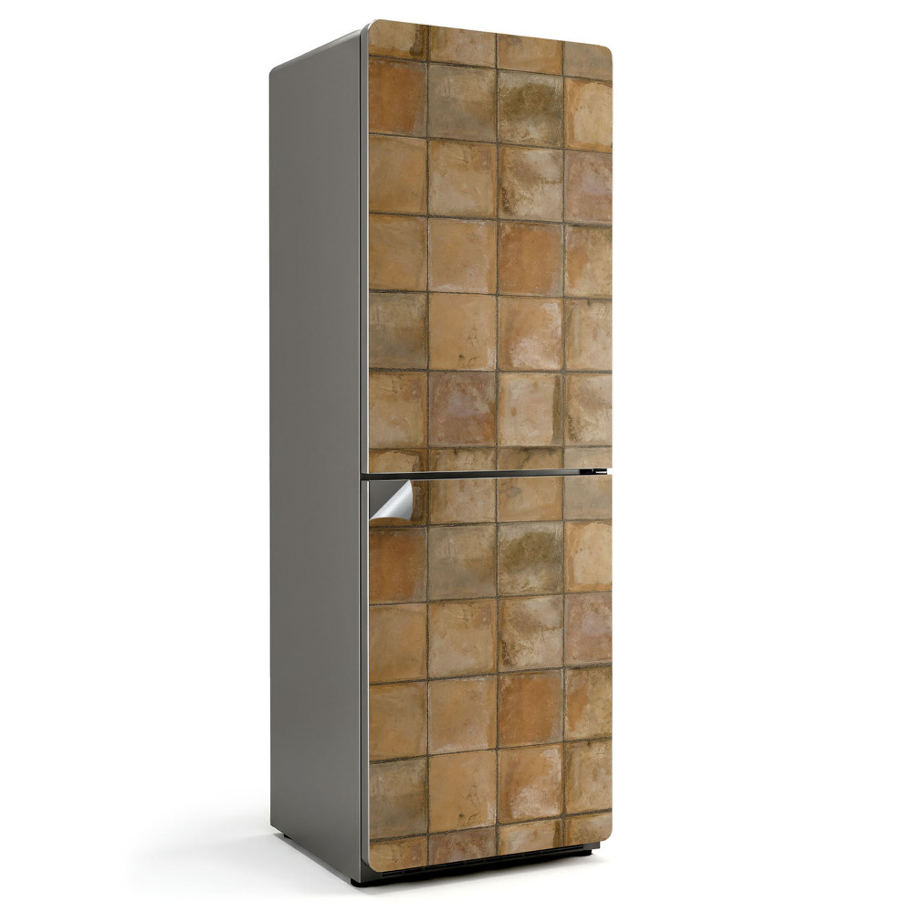 Samolepicí tapeta na lednici Zemité dlaždicové tóny