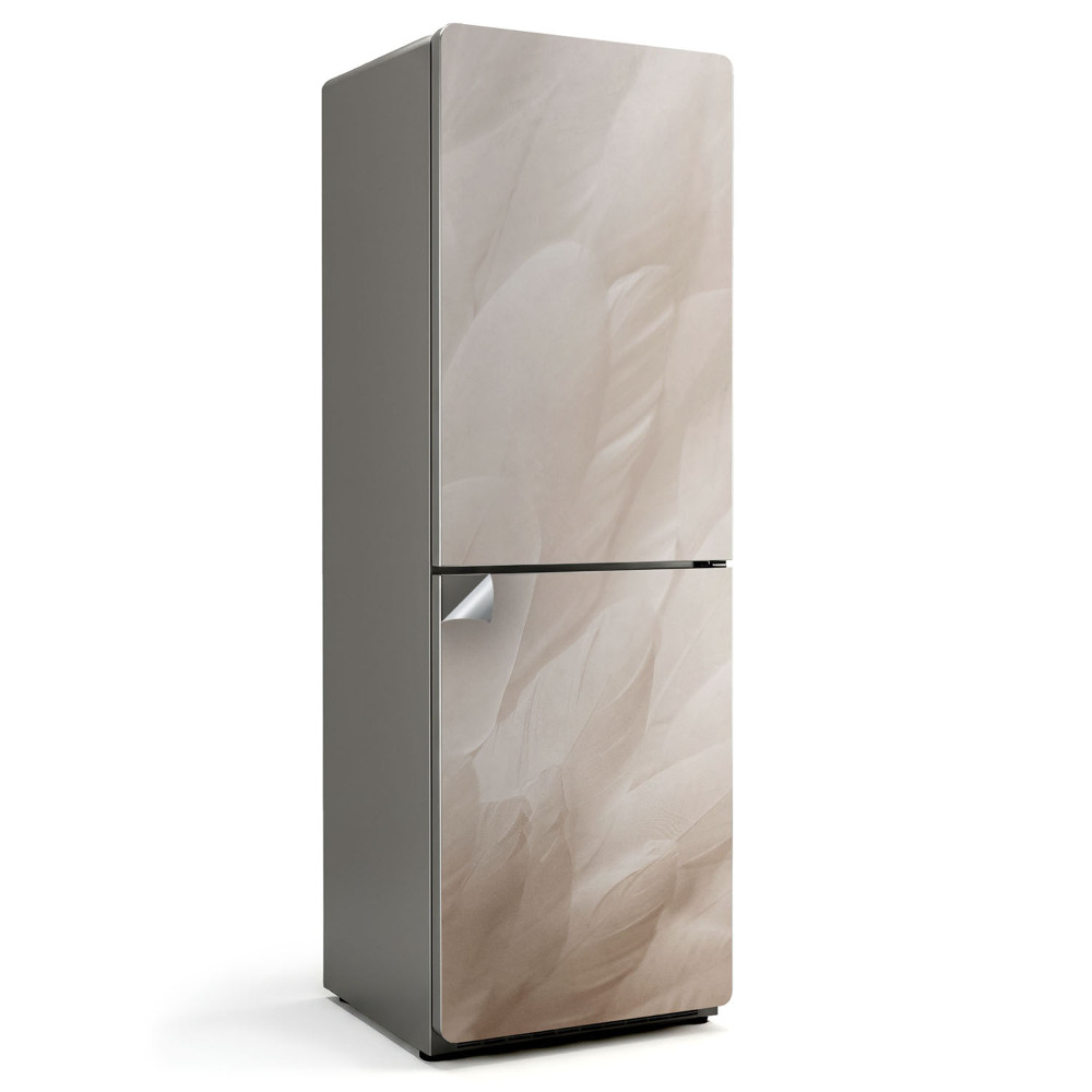 Tapeta na lednici Peří v decentní kompozici