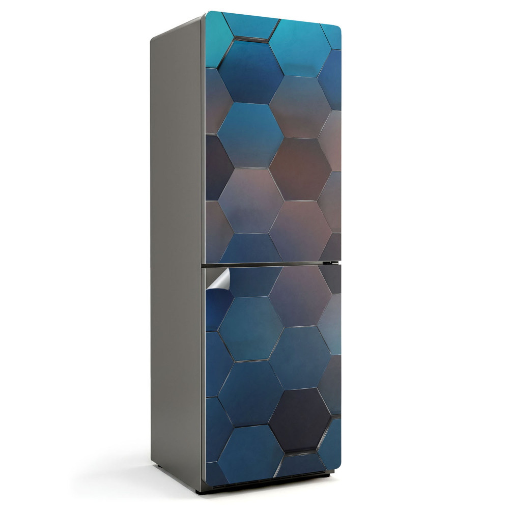 Tapeta na lednici Šestiúhelníková prostorová mozaika