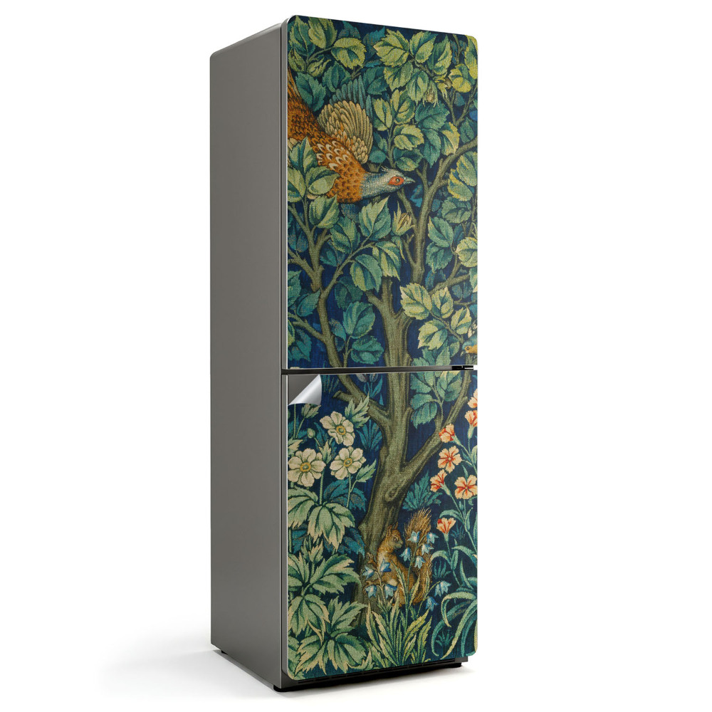 Samolepka na lednici Lesní krajina s divokou zvěří