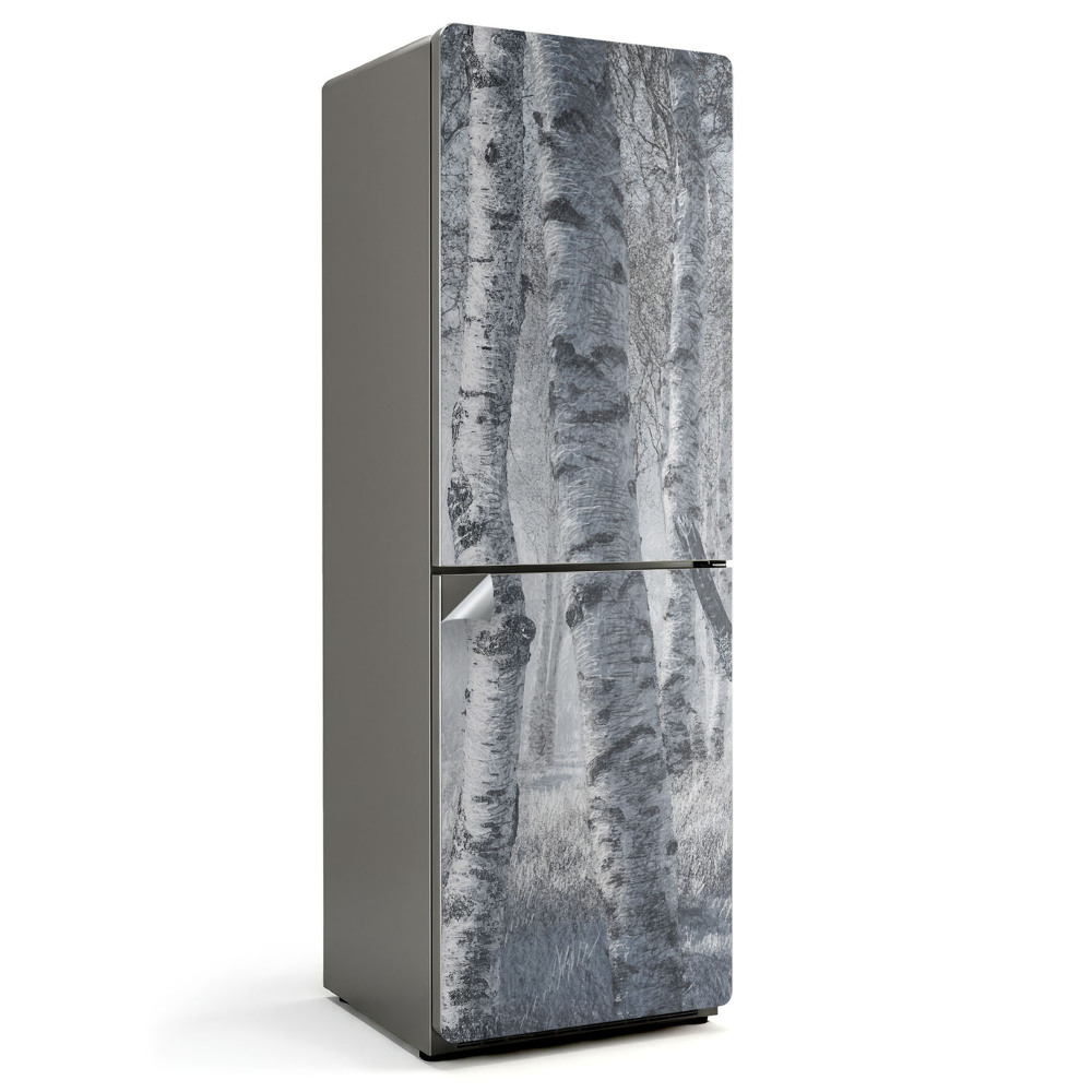 Samolepka na lednici Mlžné březové houští