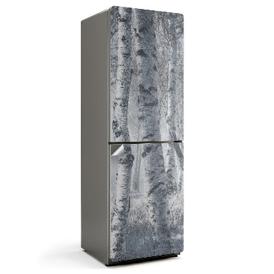 Samolepka na lednici Mlžné březové houští