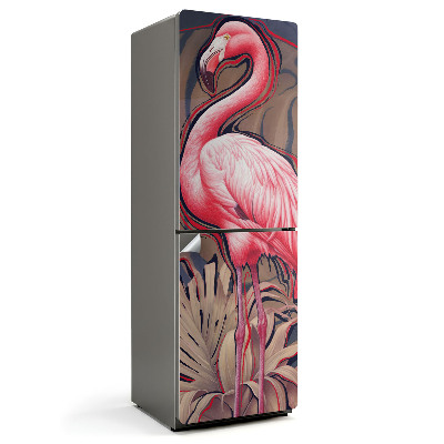 Fólie na lednici Tropický plameňák v elegantním stylu