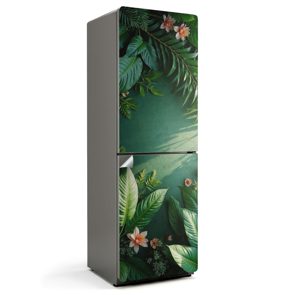 Samolepicí tapeta na lednici Květinový a listový motiv z přírody