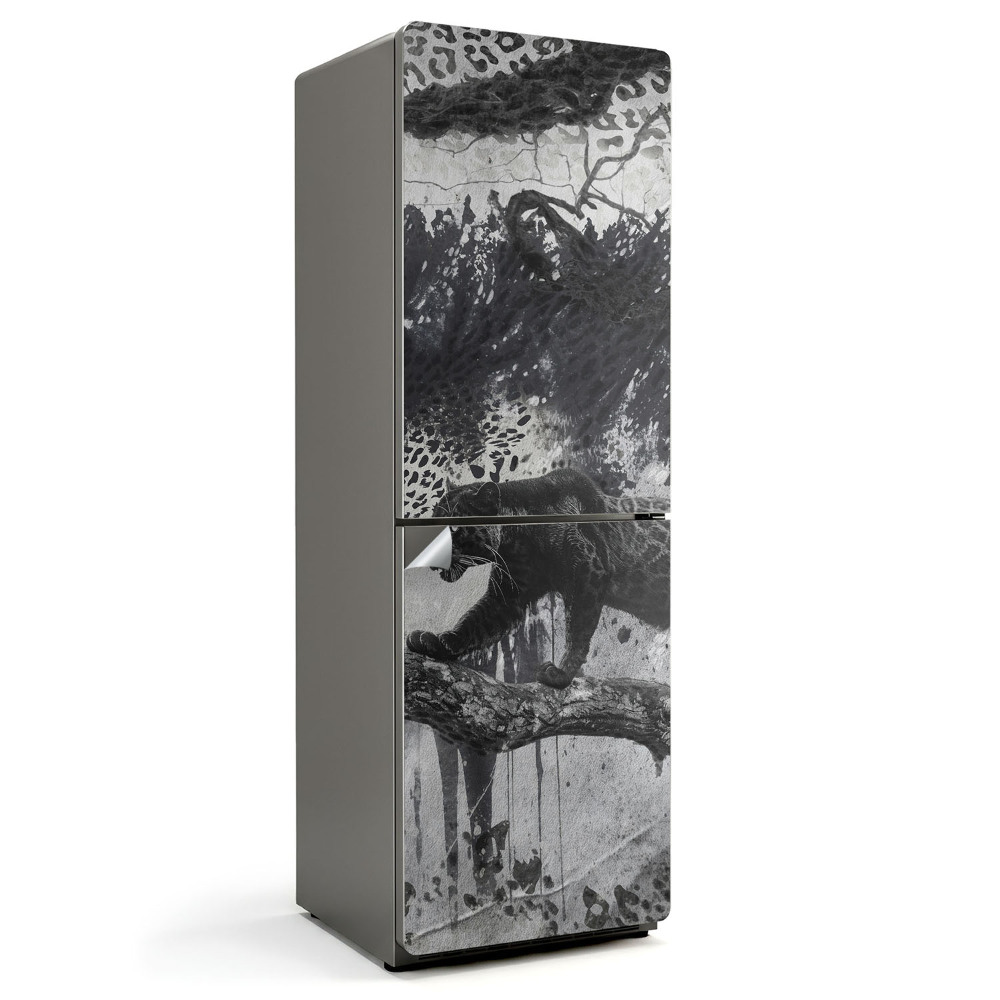 Tapeta na lednici Panter mezi listy