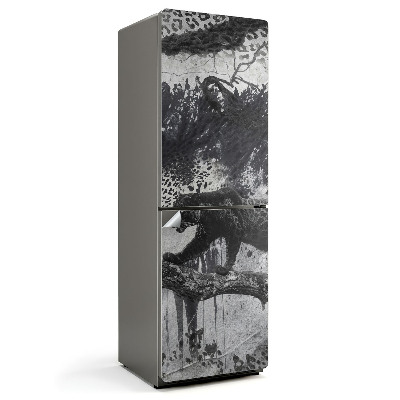 Tapeta na lednici Panter mezi listy