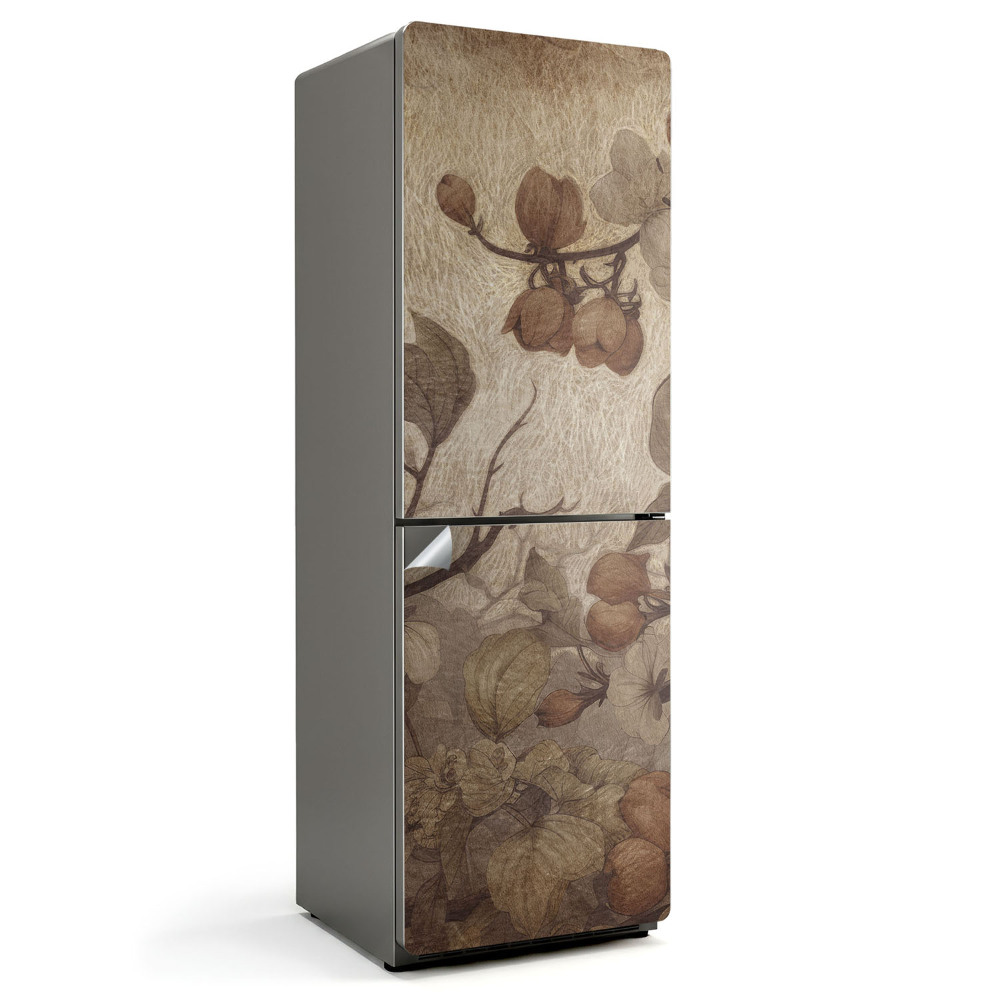 Samolepicí tapeta na lednici Květinový vzor v tlumených odstínech