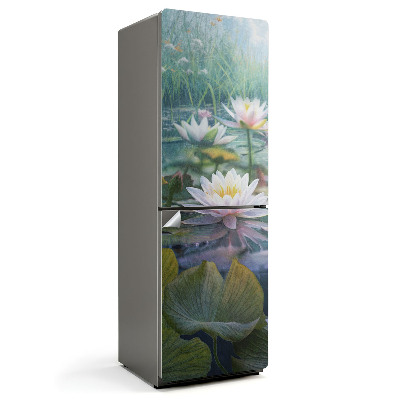 Samolepicí tapeta na lednici Květiny na vodní hladině