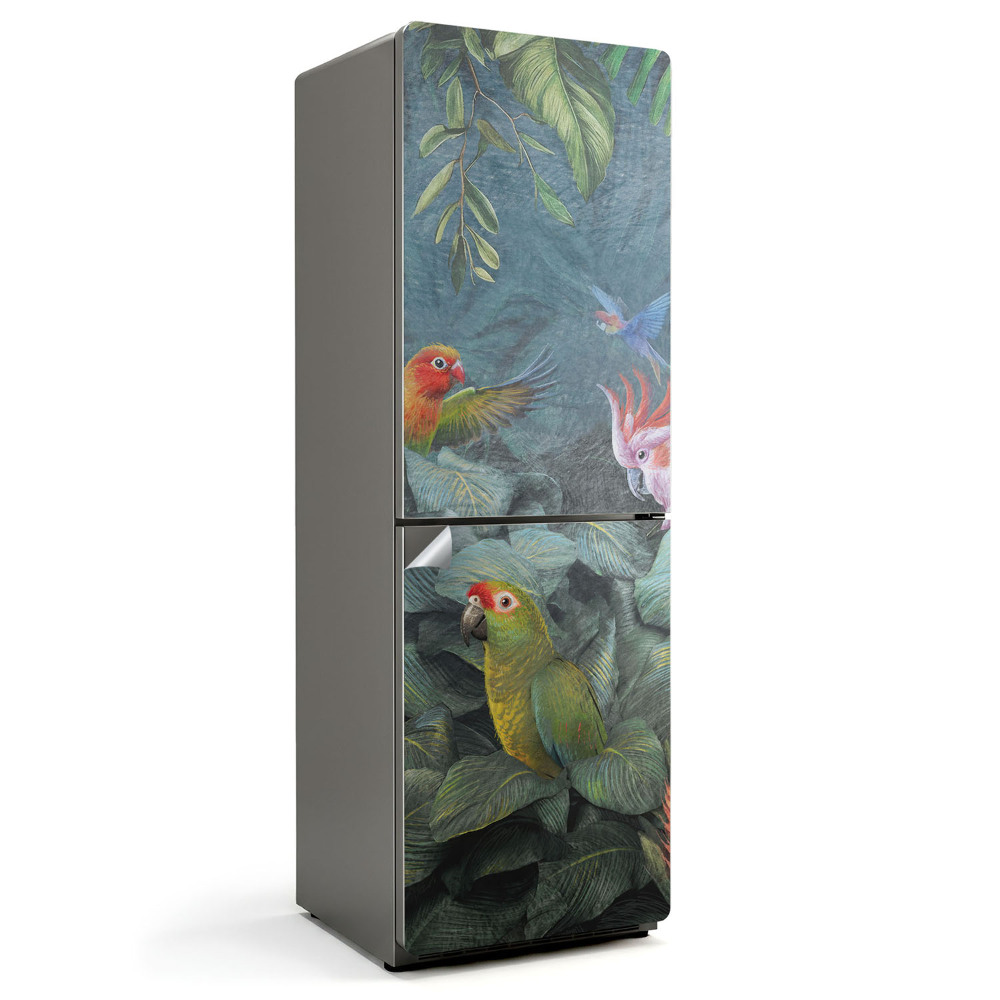 Tapeta na lednici Exotické ptáky v houští