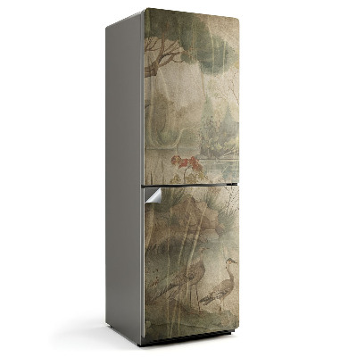 Fólie na lednici Krajina v harmonii s ptáky