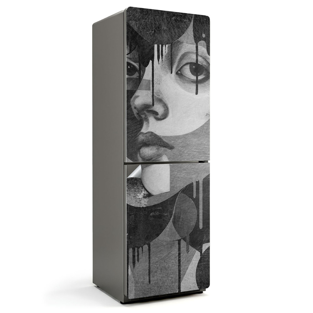 Fólie na lednici Abstraktní obraz obličeje