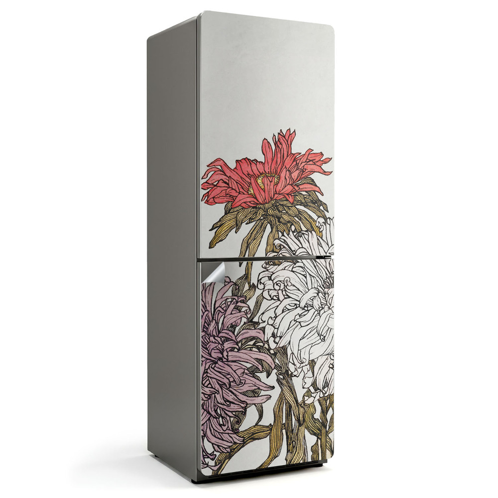 Samolepicí tapeta na lednici Květinový motiv s jemnými akcenty