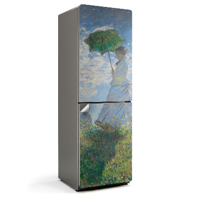 Samolepicí tapeta na lednici Žena s deštníkem