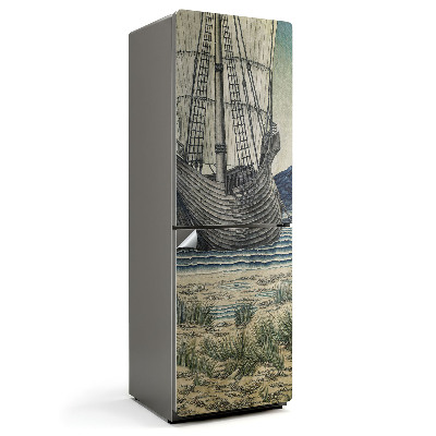 Tapeta na lednici Loď mezi mořskými vlnami