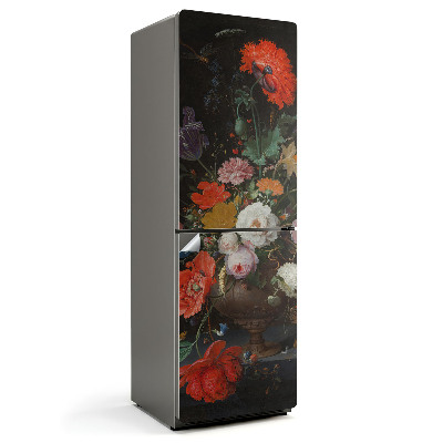 Fólie na lednici Květinová sada ve skleněné nádobě