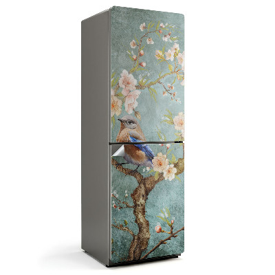 Fólie na lednici Migrace ptáků v květinách