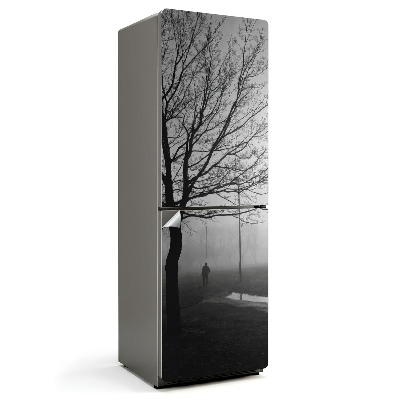 Samolepicí tapeta na lednici Zimní procházka mlhavou krajinou