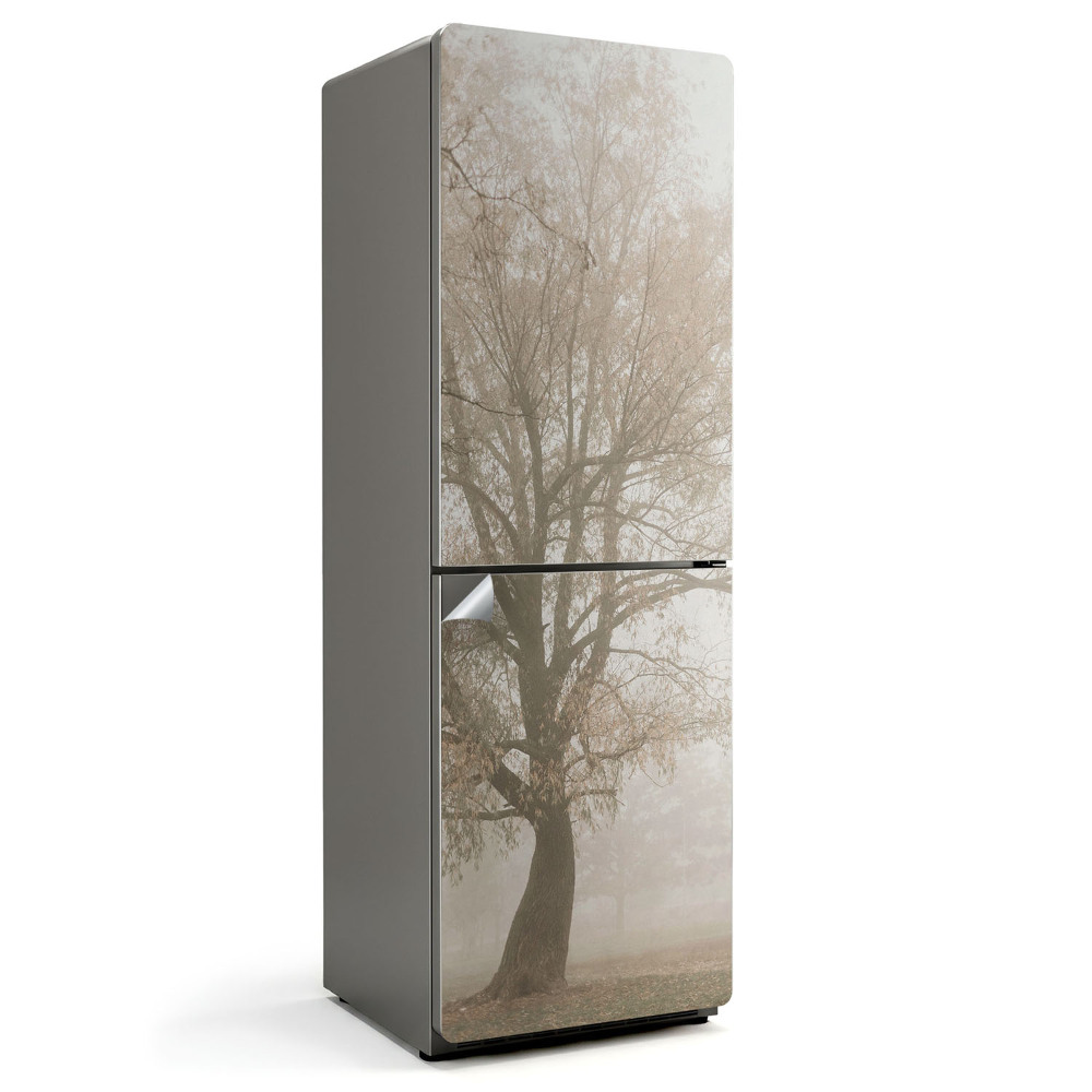 Samolepka na lednici Mlžná krajina se stromem