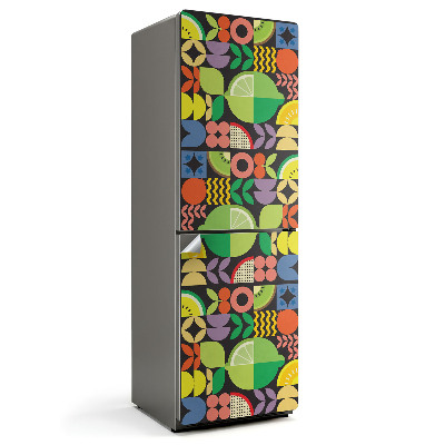 Samolepicí tapeta na lednici Geometrie ovoce v barvách