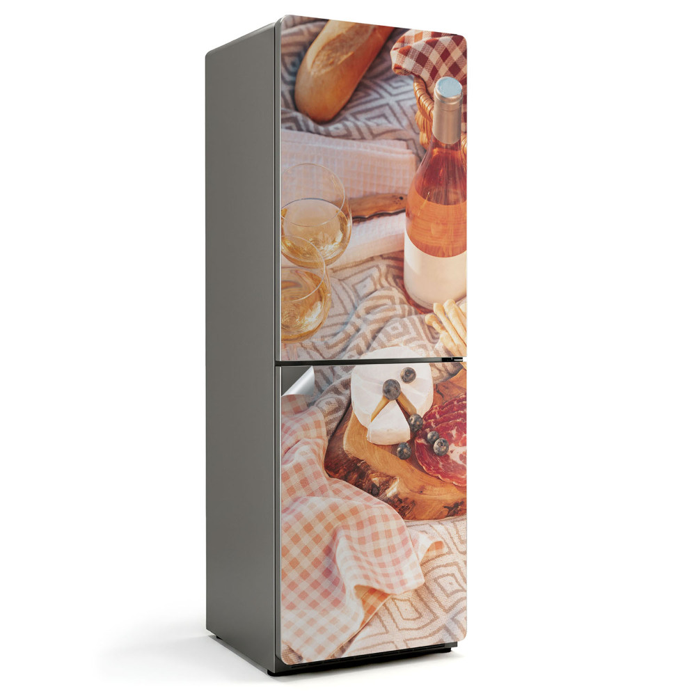 Samolepka na lednici Sýrová hostina s vínem