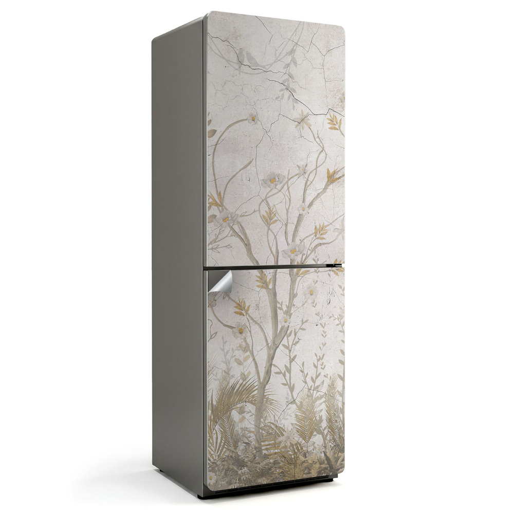 Tapeta na lednici Zelený motiv s větvemi