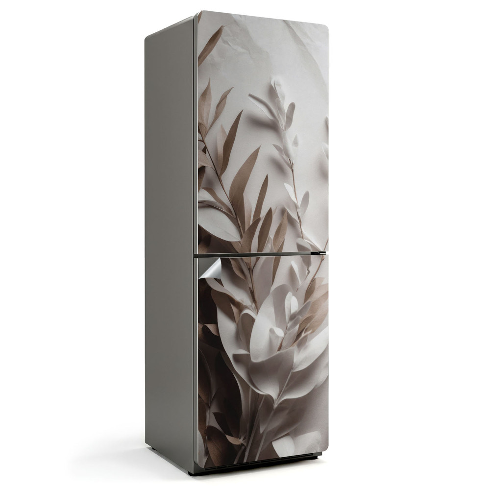 Samolepicí tapeta na lednici Papírové listy s jemným vzorem