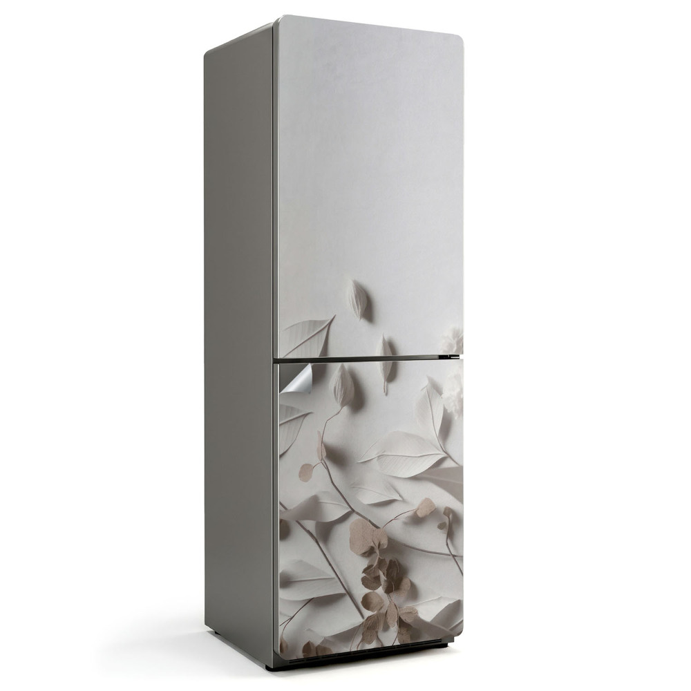 Fólie na lednici Jemné motivy listů a květin