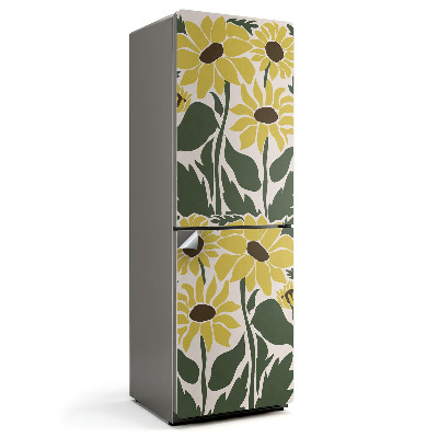 Fólie na lednici Květinový motiv s listy