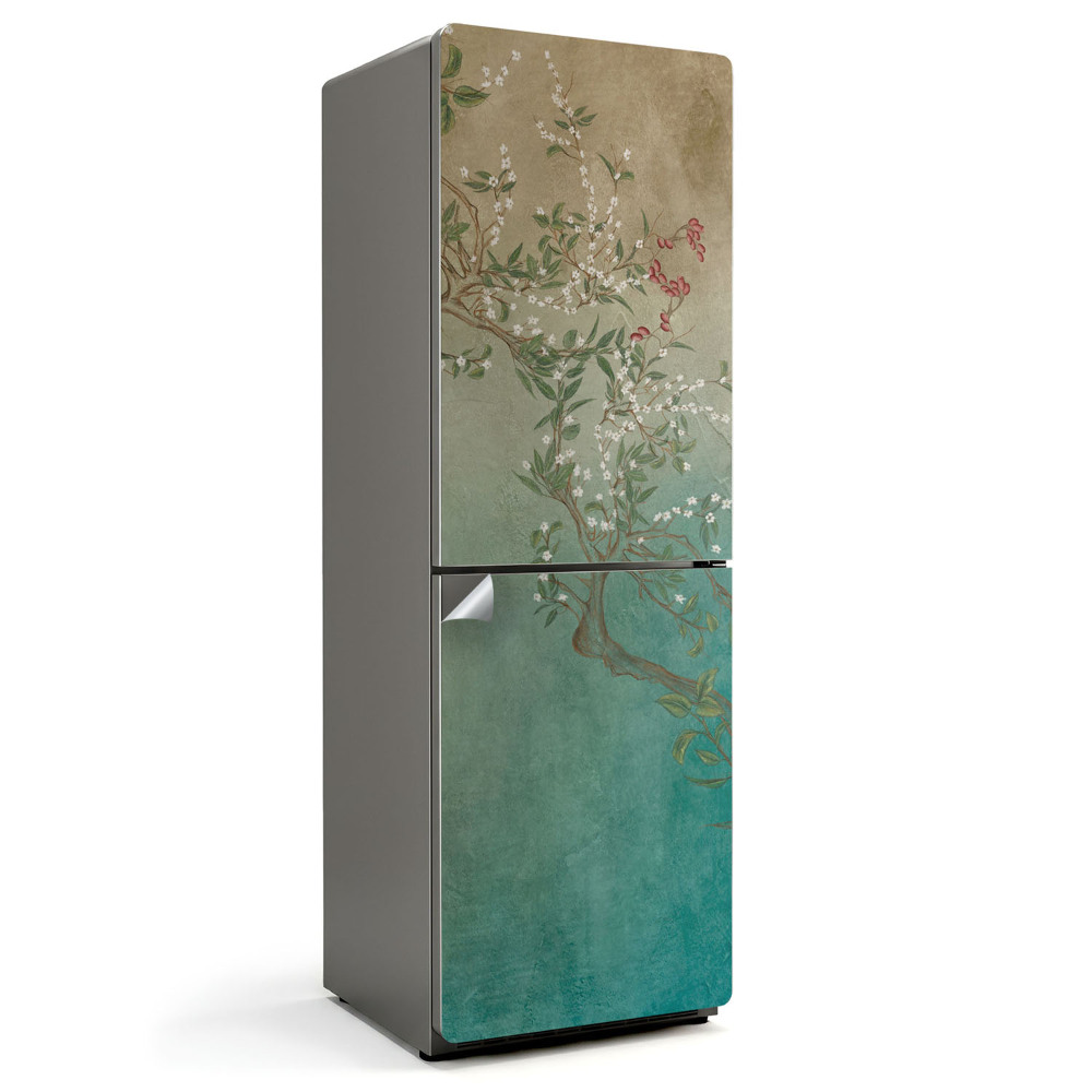 Fólie na lednici Květinový vzor na pozadí