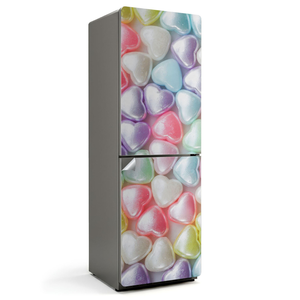 Tapeta na lednici Barevná lesklá srdce