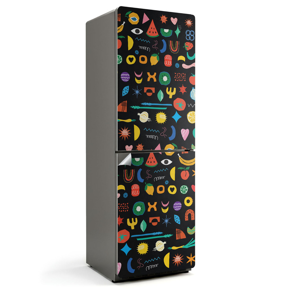 Fólie na lednici Abstraktní tvary v barvách