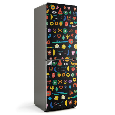 Fólie na lednici Abstraktní tvary v barvách