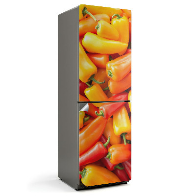 Fólie na lednici Barevné papriky v harmonické kompozici