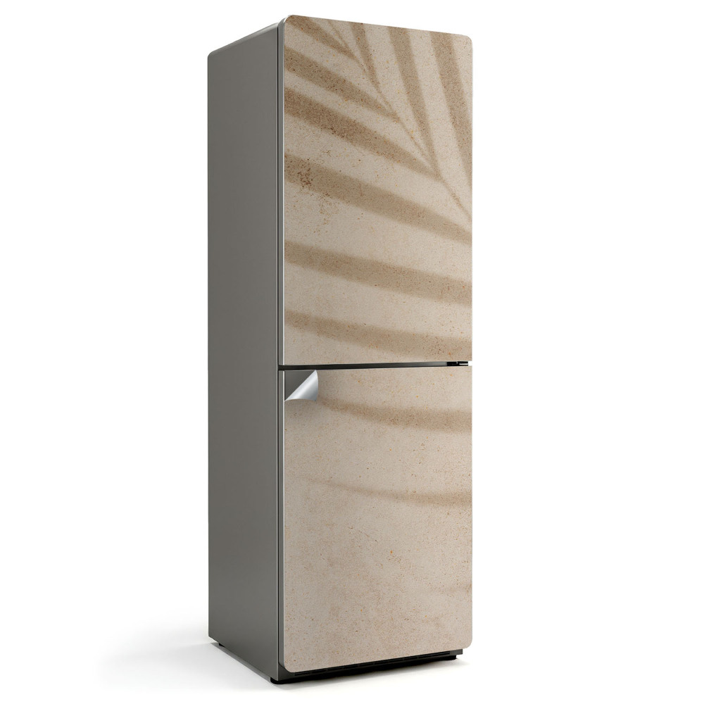 Samolepicí tapeta na lednici Stíny listí na písčitém pozadí