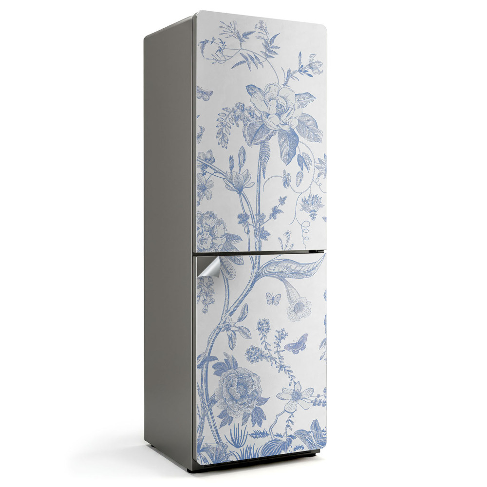 Tapeta na lednici Květinový vzor s hmyzem