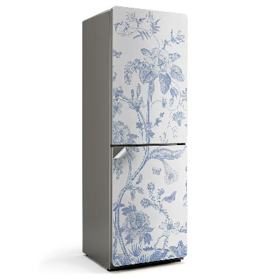 Tapeta na lednici Květinový vzor s hmyzem