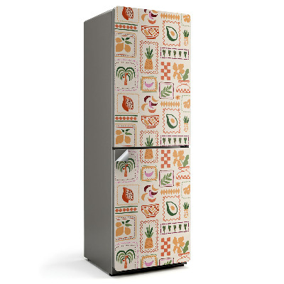 Fólie na lednici Rostlinné a geometrické vzory