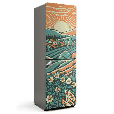 Samolepka na lednici Východní paprsky na louce