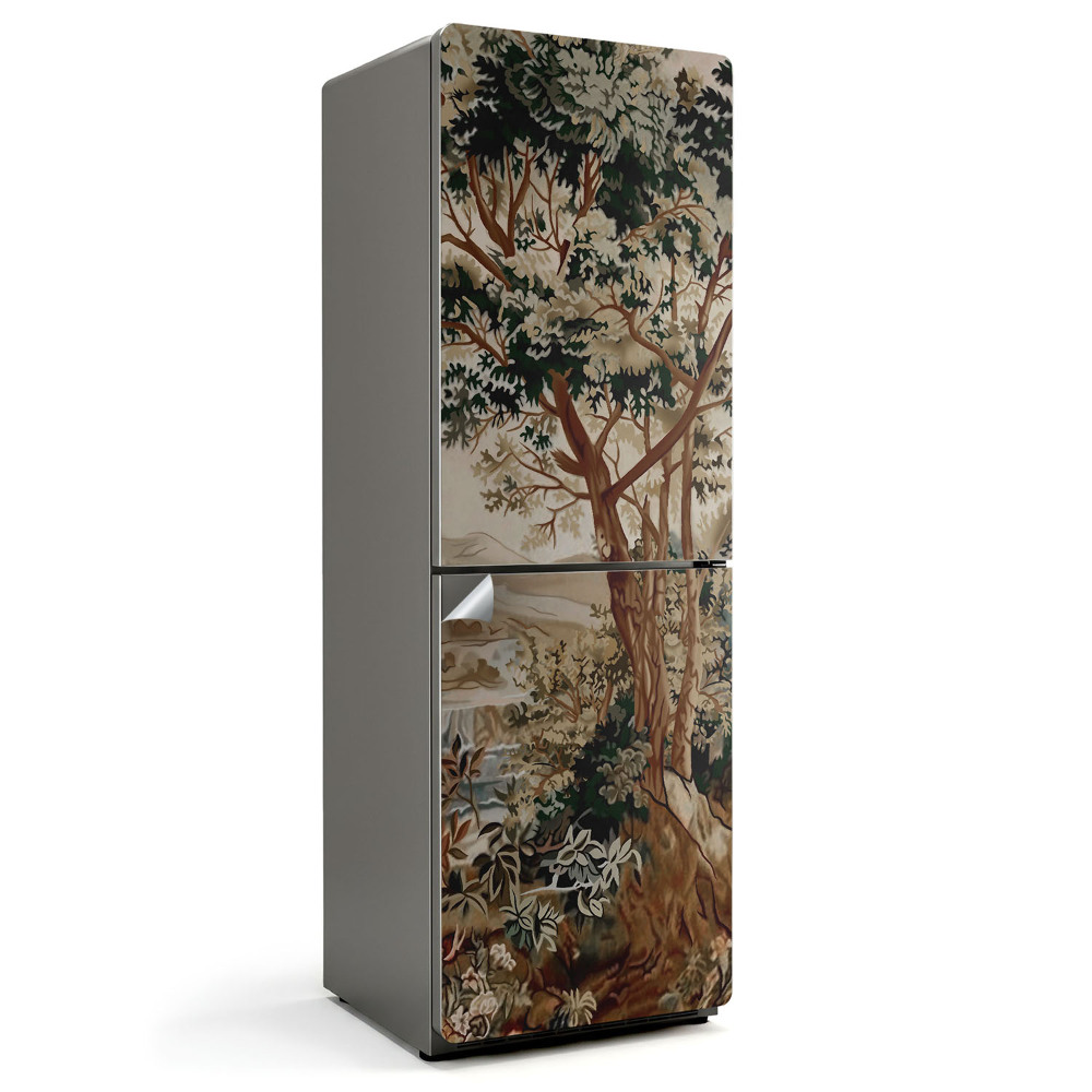 Fólie na lednici Zelená krajina se stromy