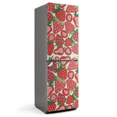 Samolepka na lednici Jahodový motiv v geometrické formě