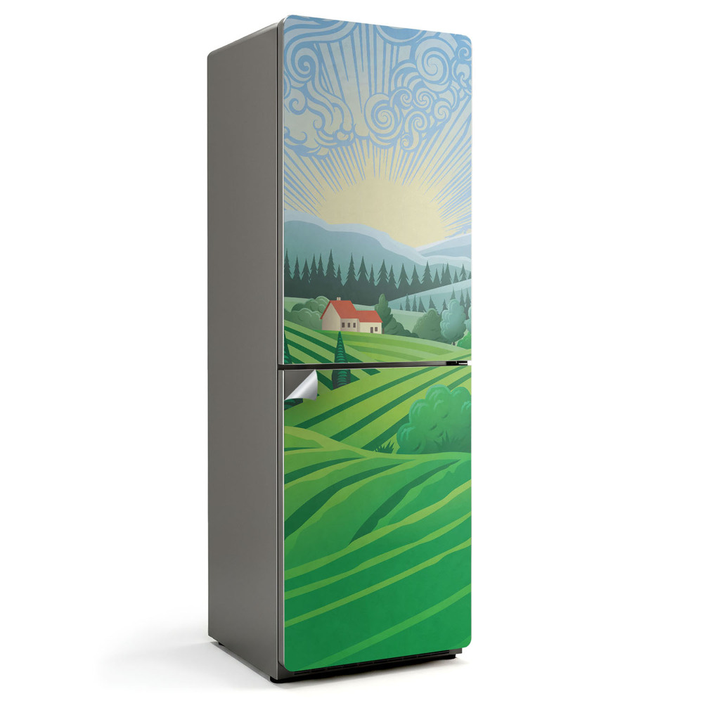 Samolepicí tapeta na lednici Venkovská krajina zalitá sluncem