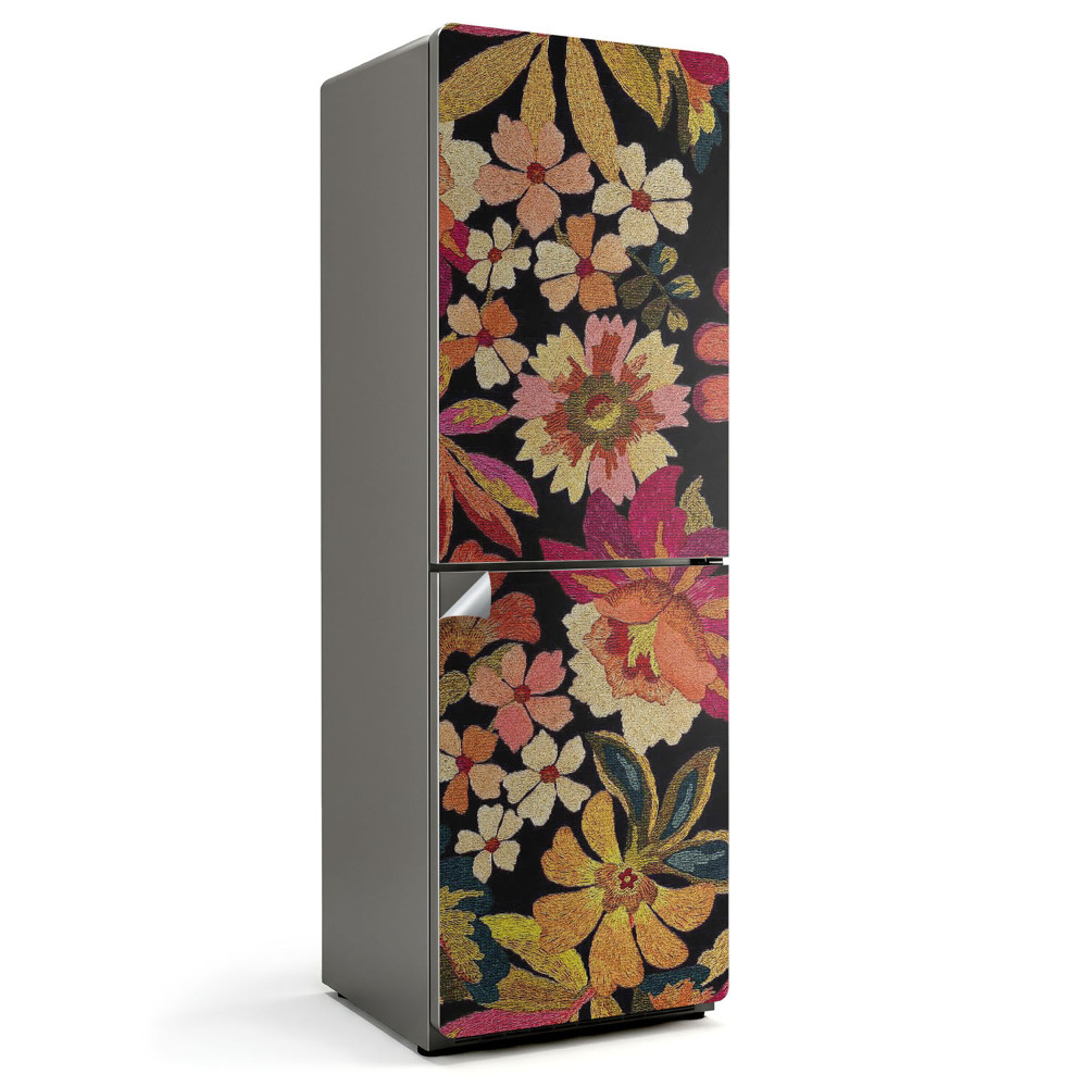 Samolepka na lednici Vyšívaný květinový motiv