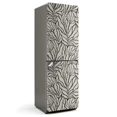 Fólie na lednici Listový vzor ve vlnitém rytmu