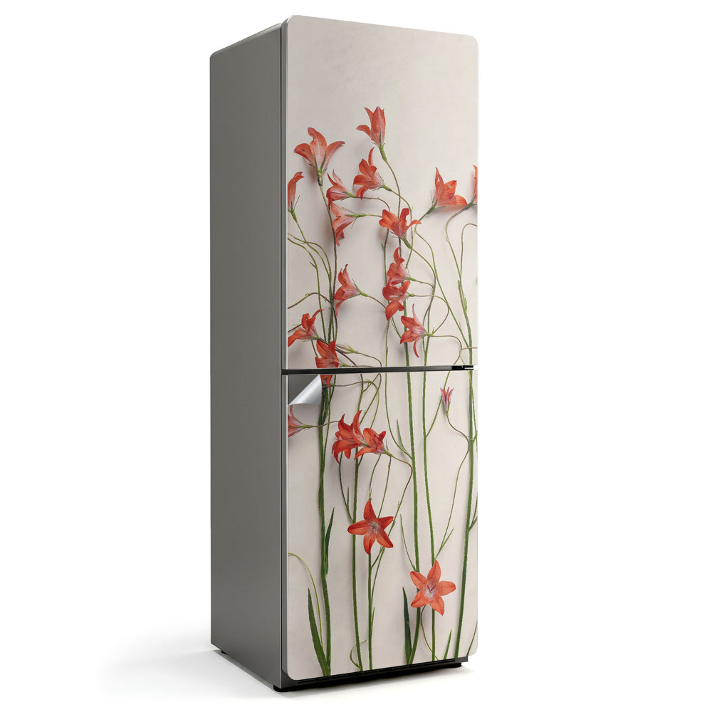 Samolepicí tapeta na lednici Květinový vzor ve vertikálním uspořádání