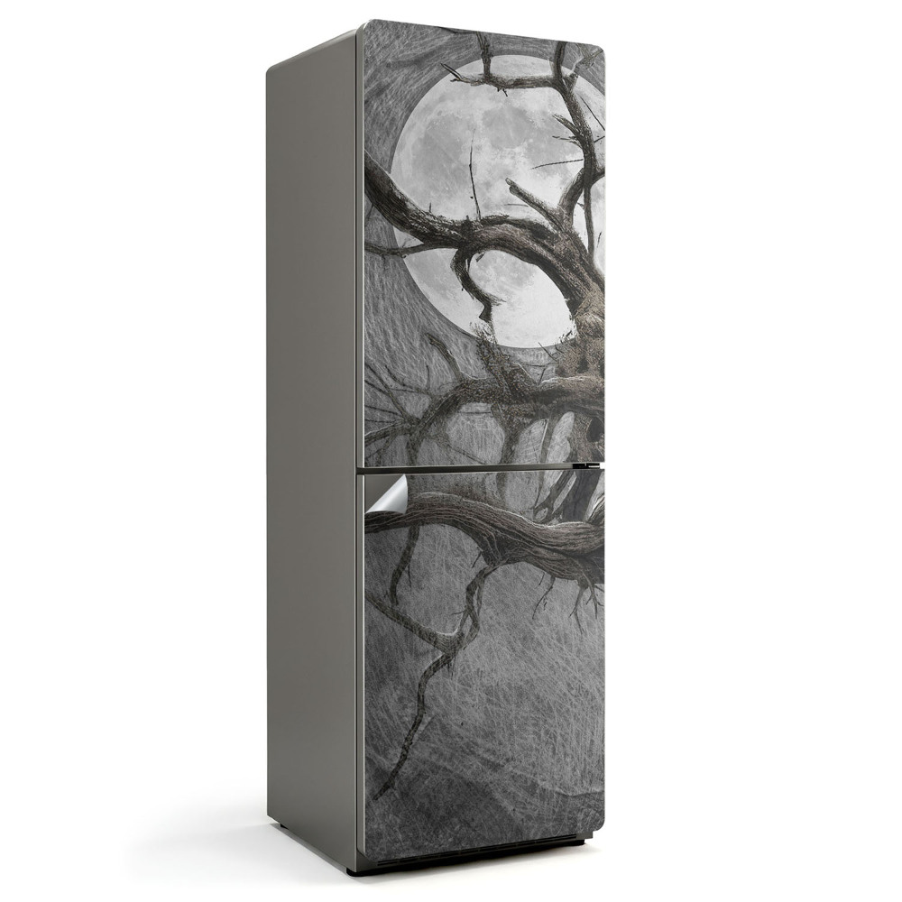 Samolepka na lednici Zkroucený les s tajemným měsícem