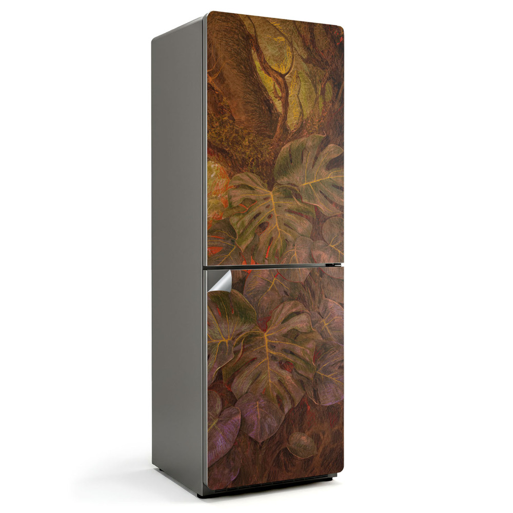 Samolepicí tapeta na lednici Zelená džungle v detailu